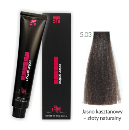 Color Action farba do włosów 5.03 100ml JASNY KASZTAN NATURALNIE ZŁOTY