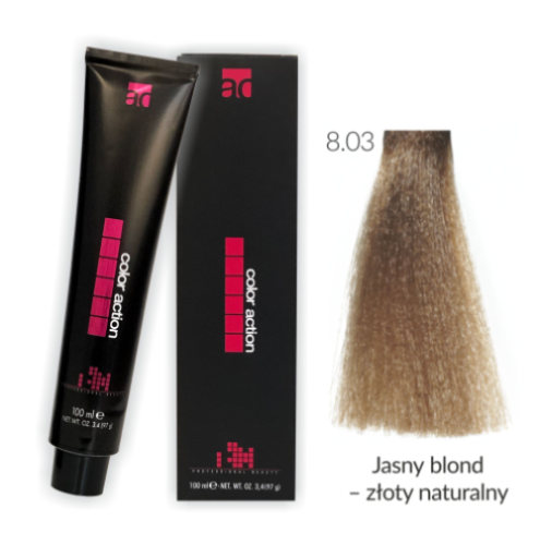 Color Action farba do włosów 8.03 100ml JASNY BLOND NATURALNIE ZŁOTY