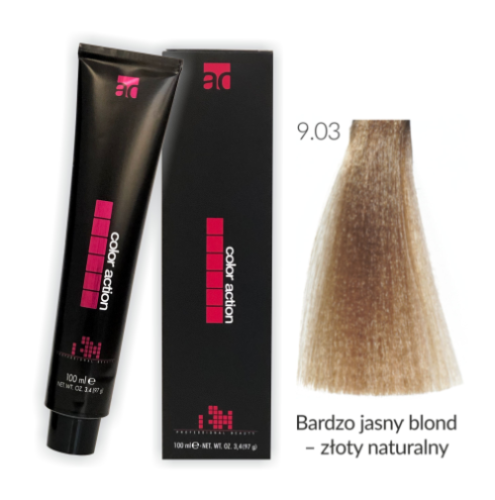 Color Action farba do włosów 9.03 100ml BARDZO JASNY BLOND NATURALNIE ZŁOTY