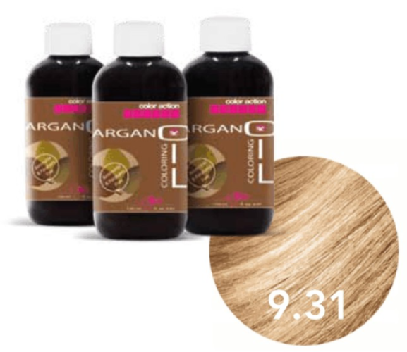 Color Action Argan Oil "9.31" - popielato złoty bardzo jasny blond