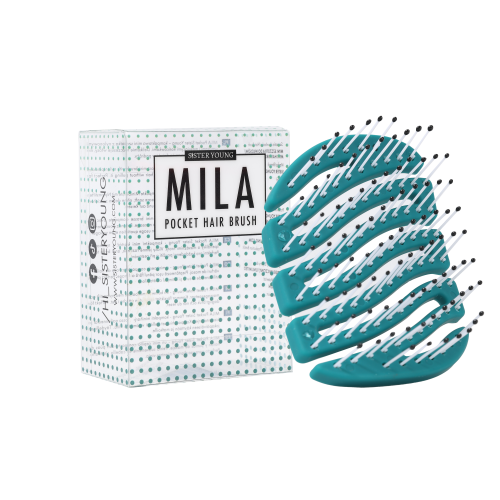  Sister Young MILA NV Green – mała szczotka do włosów z nylonowymi kolcami