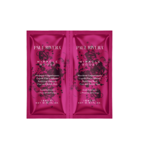 PAUL RIVERA MIRACLE BOOST - zestaw wypełniający z kwasem hialuronowym szampon 15ml i maska 15ml